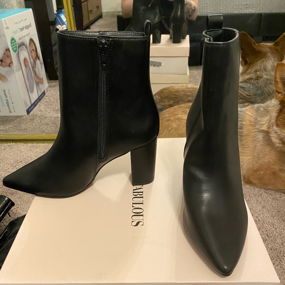 Black heeled booties